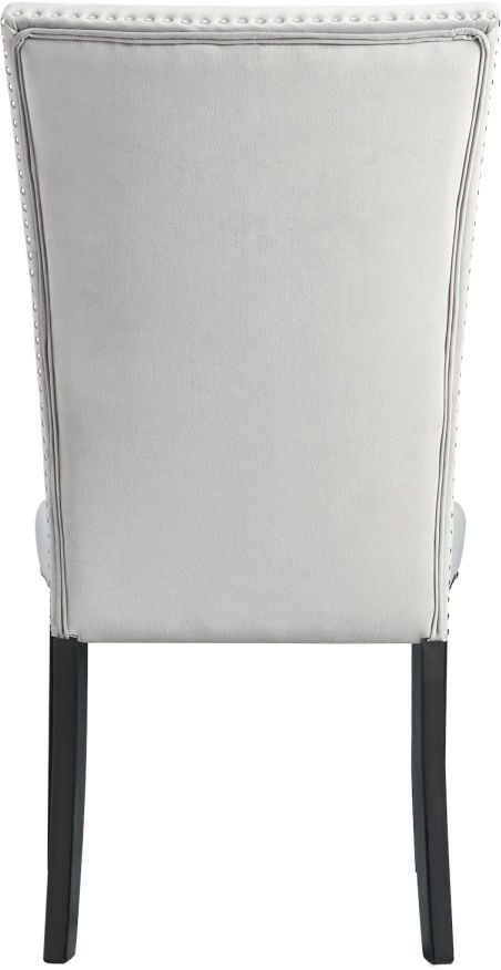 Elements International Francesca Gray Upholstered Dining Side Chair-3