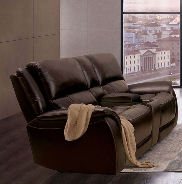Furniture of America® Gorgius Espresso Power Reclining Loveseat -2