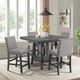 Elements International Seneca 5-Piece Grey Counter Height Dining Set-0
