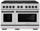 ZLINE Autograph Edition 48" Satin Stainless Steel Pro Style Gas Range with Matte Black Accents-0