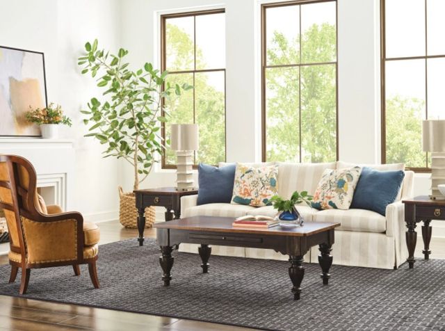 Kincaid® Bridgetown Kitridge Black Rectangular Coffee Table with Heritage Maple Base-1