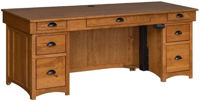 Country Classic Collection Customizable Mission 75" Executive Lift Desk-0