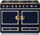 La Cornue CornuFé 110 43" Goodwood Blue Pro Style Dual Fuel Range with Brushed Brass Trim-0