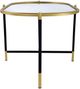 A & B Home Bertram Mirrored Top Coffee Table with Gold and Black Iron Crossed Base-2