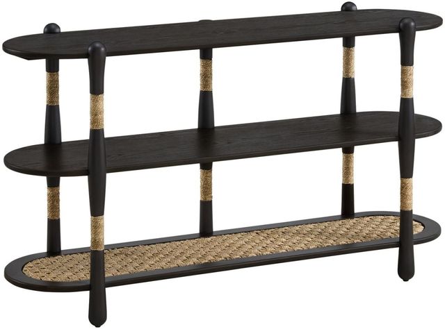Martin Svensson Seagrass & Wood Smoked Sofa Table-0