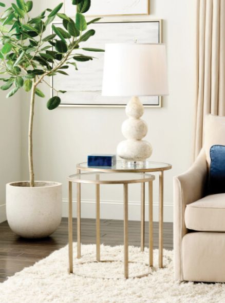 Hammary® Hidden Treasures Glass Top Abstract Nesting End Table Set-1