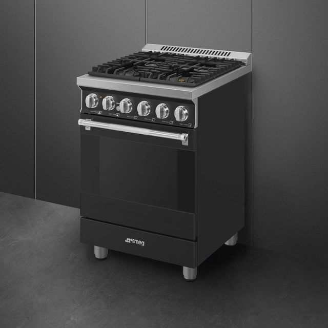 Smeg Professional 24" Stainless Steel Pro Style Gas Range-3