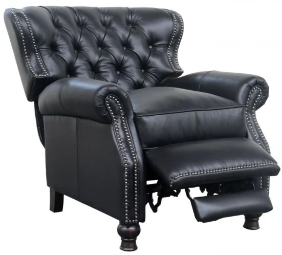 BarcaLounger® Presidential Wenlock Onyx Leather Manual Recliner-1