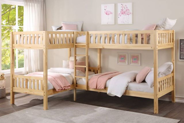 Homelegance® Bartly Natural Twin/Twin Corner Bunk Bed-1