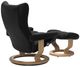 Stressless® by Ekornes® Customizable Wing Large Manual Recliner and Ottoman with Classic Base-3