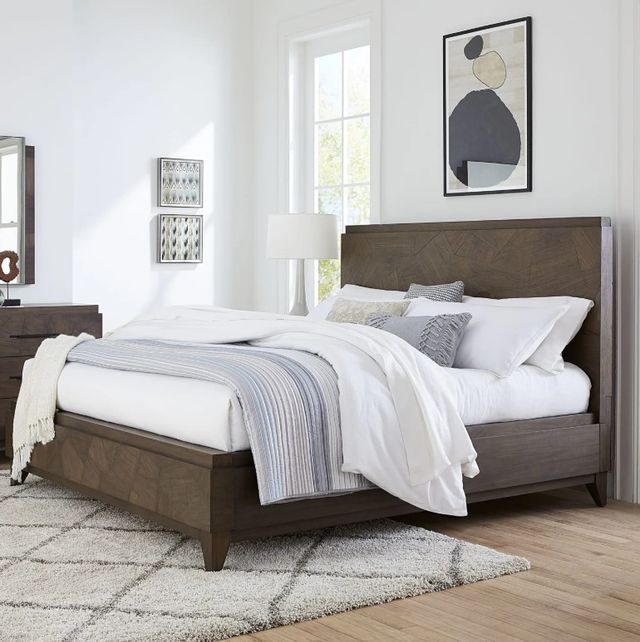 Modus Furniture Broderick Wild Oats Brown King Panel Bed-1