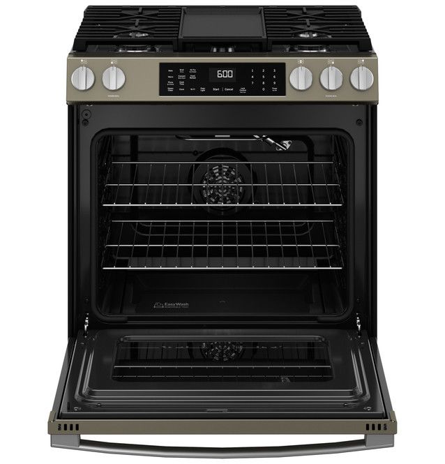 GE® 600 Series 30" Slate Slide In Gas Range-2