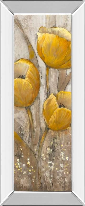 Classy Art Ochre Tulips II by Tim Otoole Mirrored Frame Wall Art-0