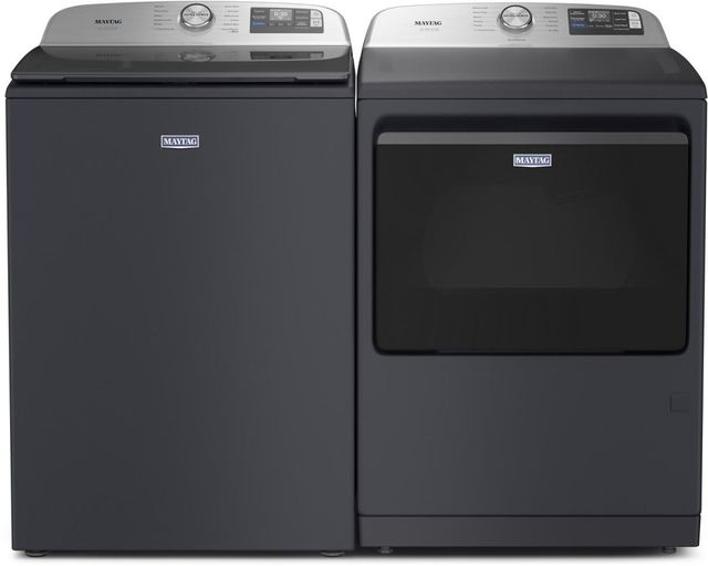 Maytag® Midnight Steel Top Load Washer & Electric Dryer Laundry Pair-0