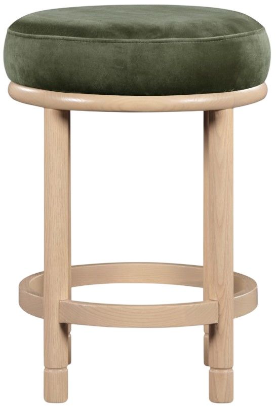 Meridian Furniture Monette Green/Natural Upholstered Counter Stool-1