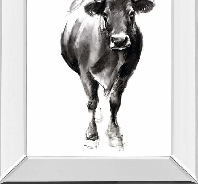 Classy Art Charcoal Cattle II by Jennifer Paxton Parker Mirror Framed Wall Art-1