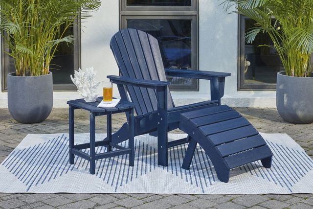 Signature Design by Ashley® Sundown Treasure Blue Ottoman-3