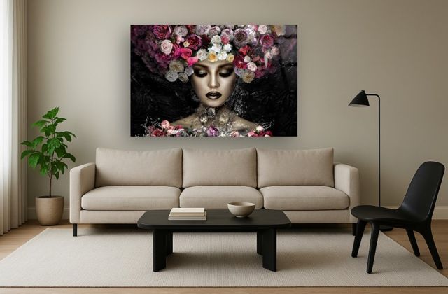 Classy Living Aqua Floral Wall Art-1
