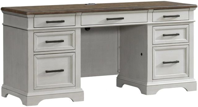 Intercon Drake French Oak/Rustic Gray Credenza-0