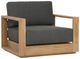 Dovetail Furniture Darlene Charcoal/Natural Fabric/Teak Outdoor Sofa Chair-0