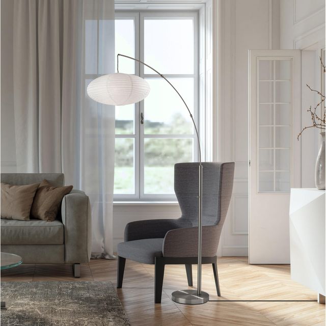 Adesso® Corinne Brushed Steel Arc Lamp-2
