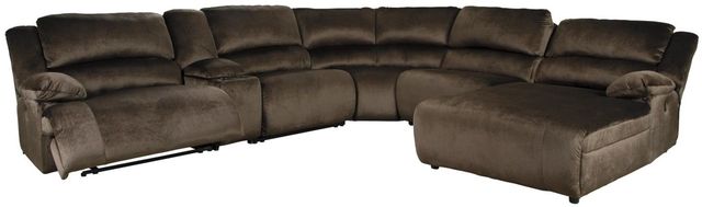 Signature Design by Ashley® Clonmel 6-Piece Chocolate Power Reclining Right-Arm Facing Sectional and Chaise-1