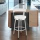 Armen Living Bryant Brushed Stainless Steel/White Swivel Counter Stool-1