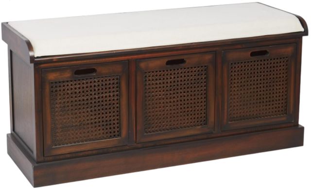 Deco Marche Brown/White Storage Bench-0