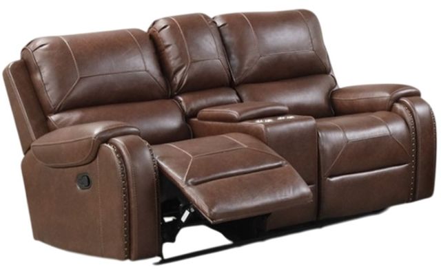 Furniture of America® Tepic Brown Manual Reclining Loveseat-0