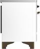 Ilve® Majestic III 40" White Pro Style Induction Range with Triple Glass Door and Burnished Trim-4