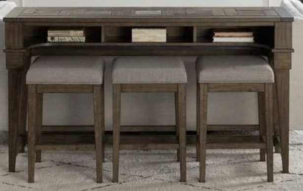 Liberty Furniture Arrowcreek 4-Piece Weathered Stone Console Table Set-0