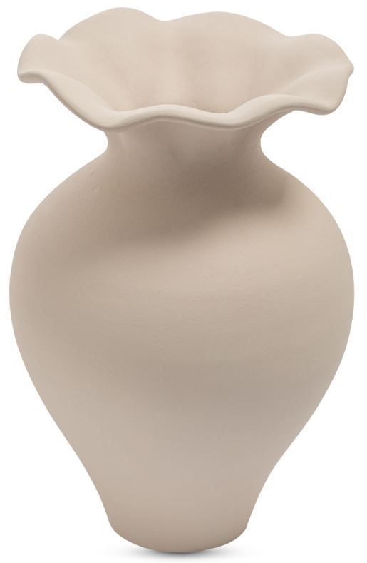Moe's Home Collection Ruffle Ecru 12" Decorative Vessel-0