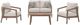 Signature Design by Ashley® Nature Lane 4-Piece Brown/White Nuvella Outdoor Conversation Table Set-1