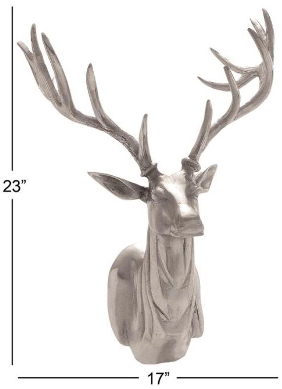 Deco Marche Silver Deer Head Wall Decor-2