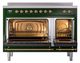 Ilve® Nostalgie II Noblesse 48'' Emerald Green Pro Style Induction Range with Brass Trim-2