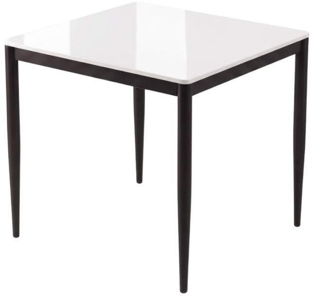 Cramco Marta Super White Glass Top Dining Table with Matte Black Base-0