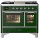 Ilve® Majestic III 40" Emerald Green Pro Style Dual Fuel Natural Gas Range with Triple Glass Door and Chrome Trim-0