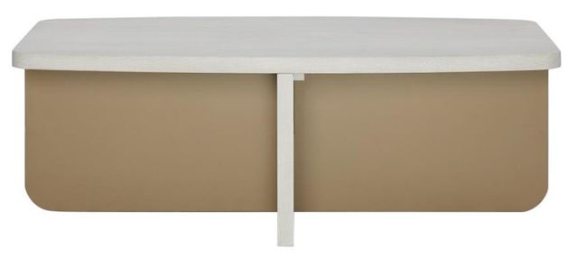 Bernards Trilogy Vanilla Accent Cocktail Table with Beige Base-1