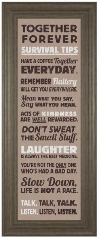 Classy Living Vintage Collection Survival Tips I 18' Wall Art-0