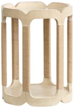 Magnussen Home® Sunset Cove Glass Top Drum Table with Sanibel Brown Base