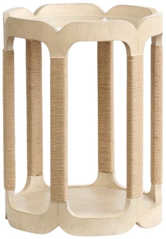 Magnussen Home® Sunset Cove Glass Top Drum Table with Sanibel Brown Base-0