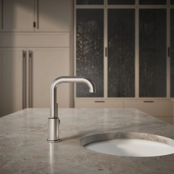 KOHLER® Purist® Vibrant Stainless Single-Handle Bar Sink Faucet-4