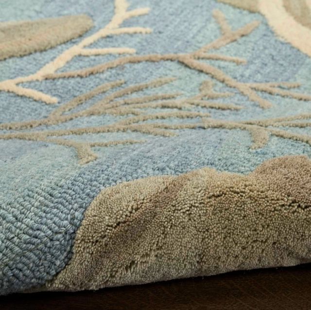 Nourison Home™ Waterside Blue 5'x7' Uniqued Shaped Rug-3