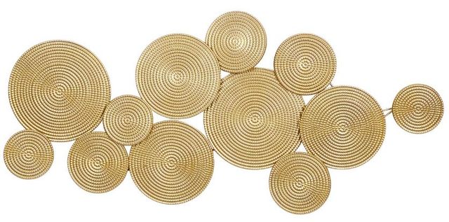 Deco Marche Cosmoliving Gold Metal Wall Decor with Textured Circles-0