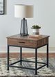 Coaster® Byers Brown Oak End Table with Sandy Black Base-1