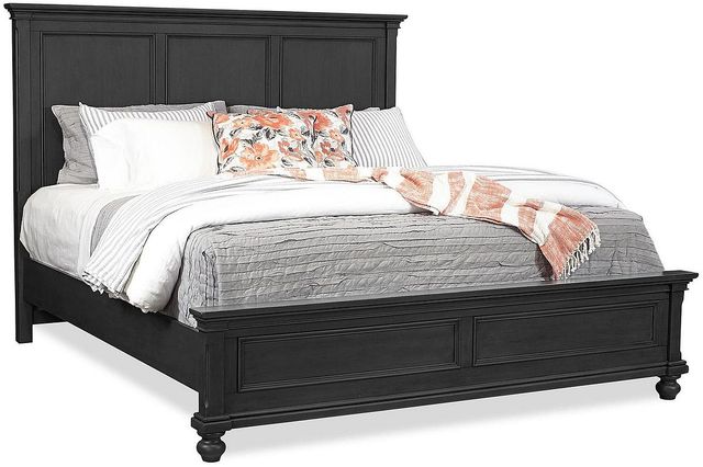 aspenhome® Oxford Rubbed Black California King Panel Storage Bed-0