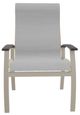 Telescope Casual Belle Isle Abalone/Desert Aluminum/Fabric Outdoor Sling Supreme Arm Chair with Boardwalk Rustic Polymer Arm Accent-1