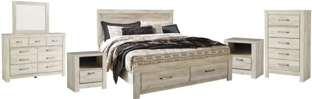 Signature Design by Ashley® Bellaby 6-Piece Whitewash King Platform Storage Bed Set-0