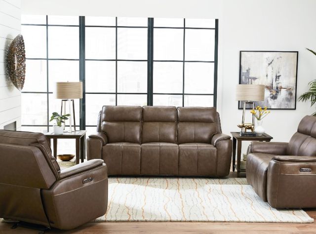 Bassett® Furniture Club Level Manteo Sable Leather Power Reclining Sofa -3