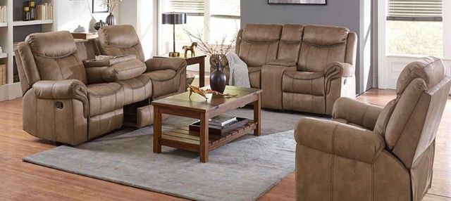 American Wholesale Furniture Knoxville Brown Manual Reclining Loveseat-1
